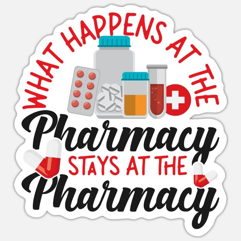 Pharmacy Tech Technician - Sticker size S (10 x 10 cm) - white matte