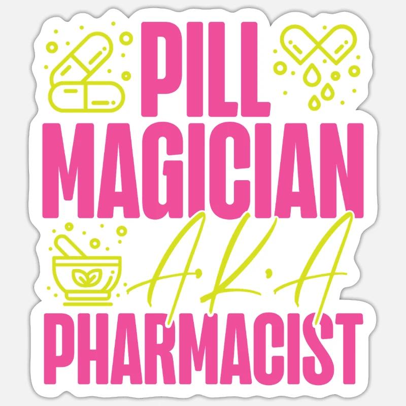 Technicien en pharmacie - Sticker taille S (10 x 10 cm) - blanc mat
