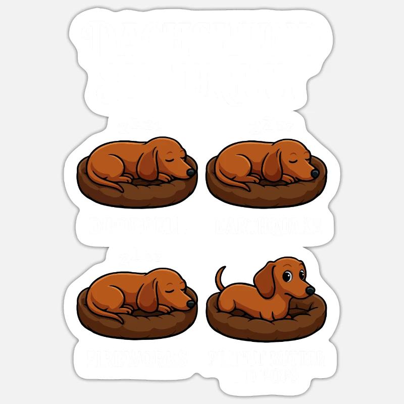 Teckel - Sticker taille S (10 x 10 cm) - blanc mat