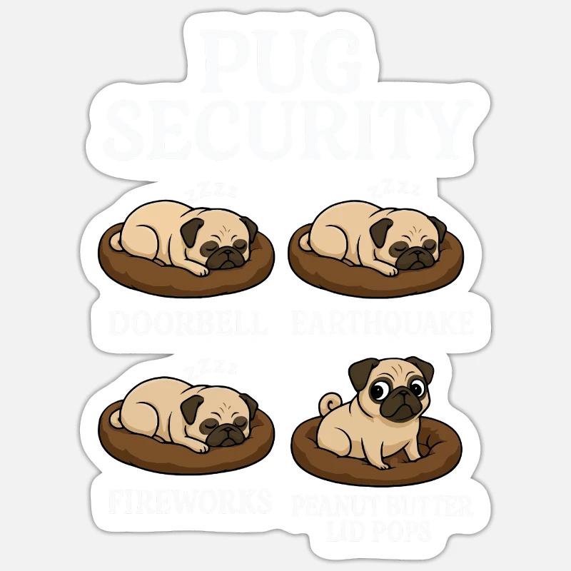 Pug - Sticker size S (10 x 10 cm) - white matte