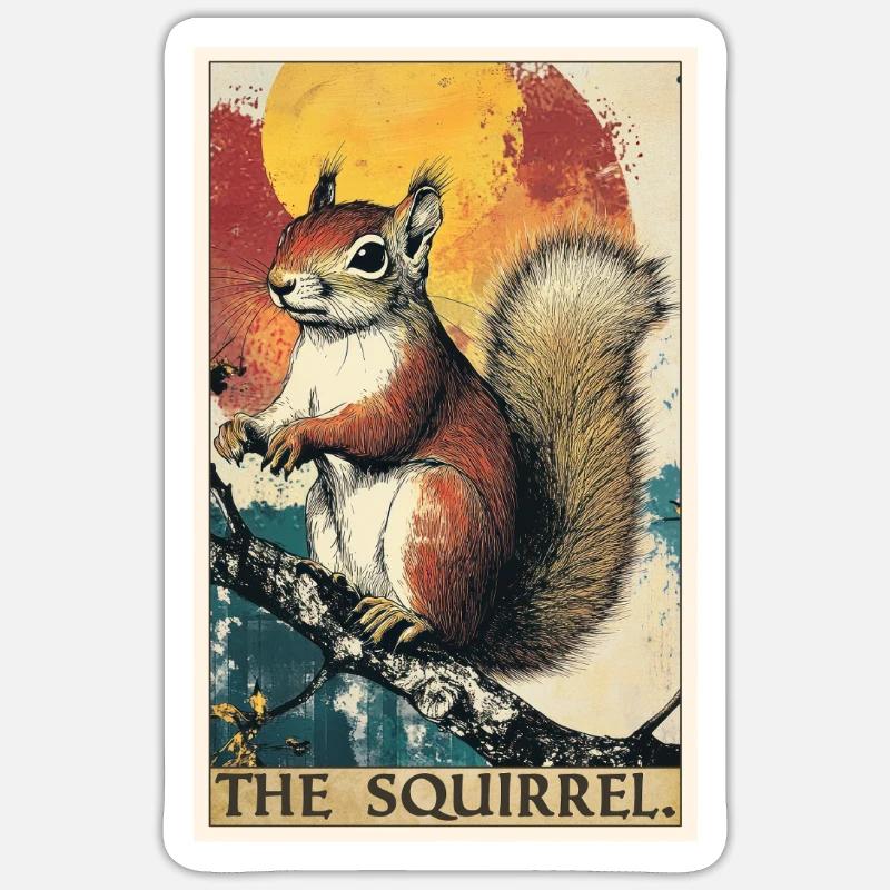 Eichhörnchen - Sticker Größe S (10 x 10 cm) - Mattweiß