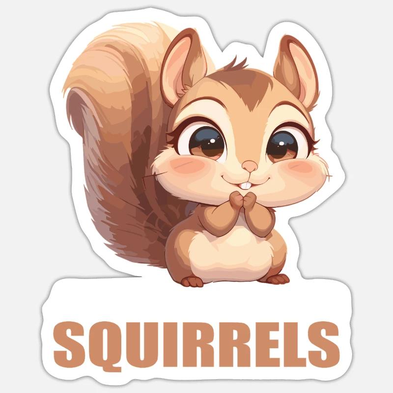 Eichhörnchen - Sticker Größe S (10 x 10 cm) - Mattweiß