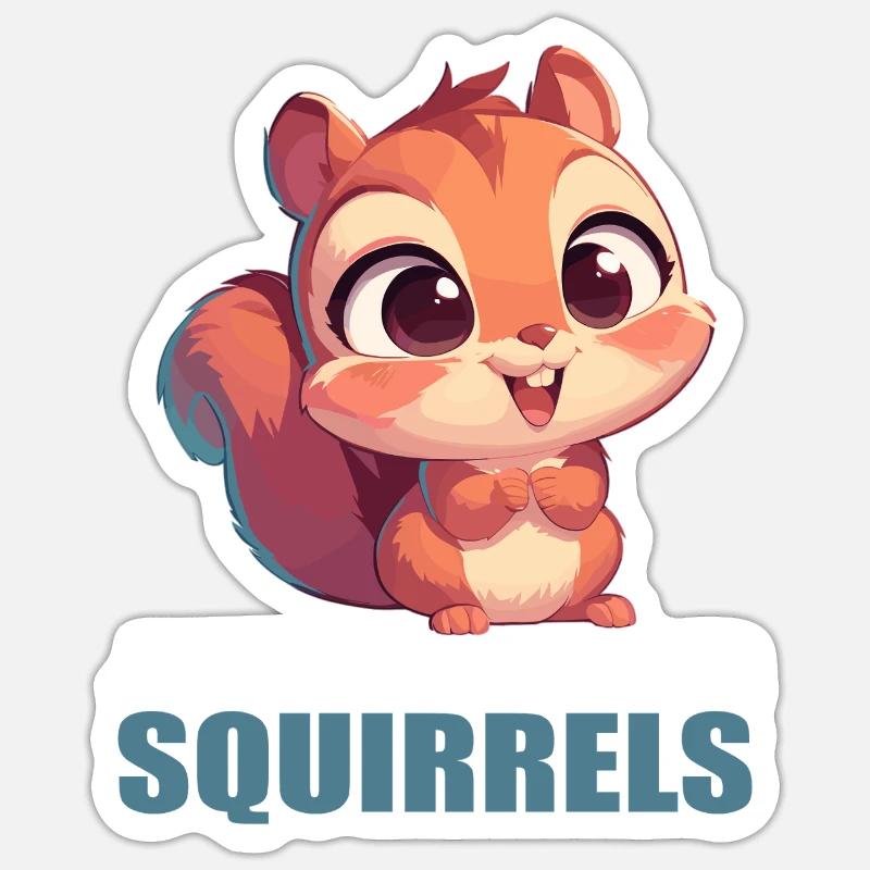 Eichhörnchen - Sticker Größe S (10 x 10 cm) - Mattweiß
