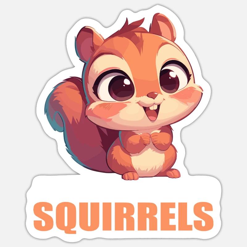 Eichhörnchen Sticker Größe S (10 x 10 cm)