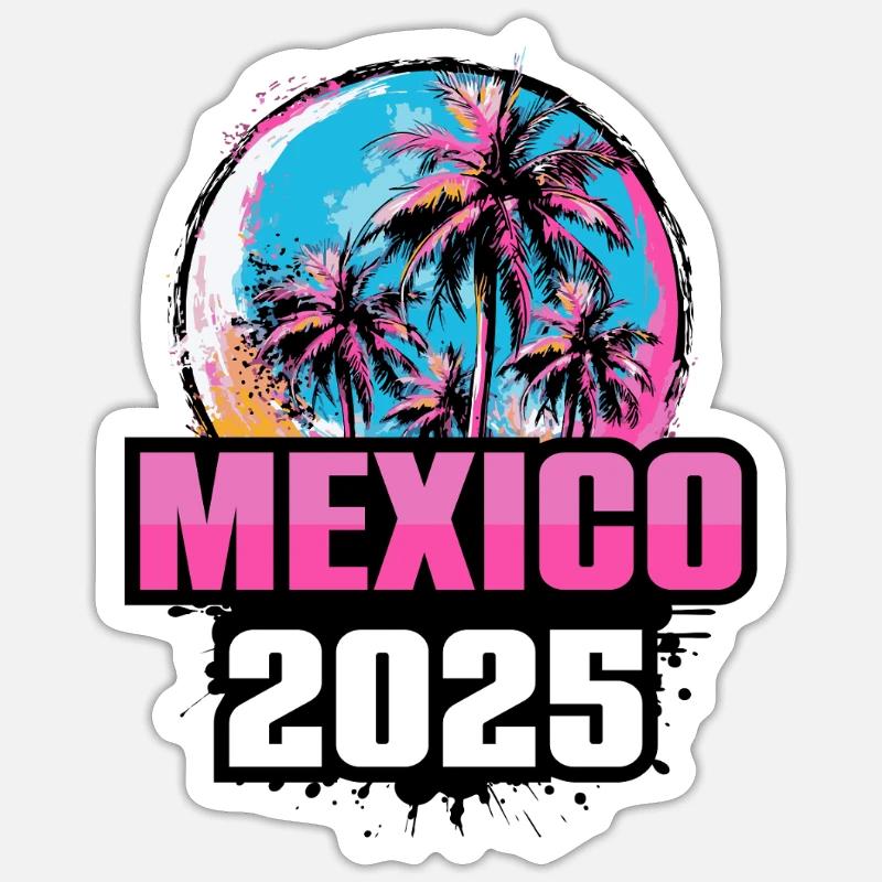 Mexico 2025 Palm Trees - Sticker size S (10 x 10 cm) - white matte