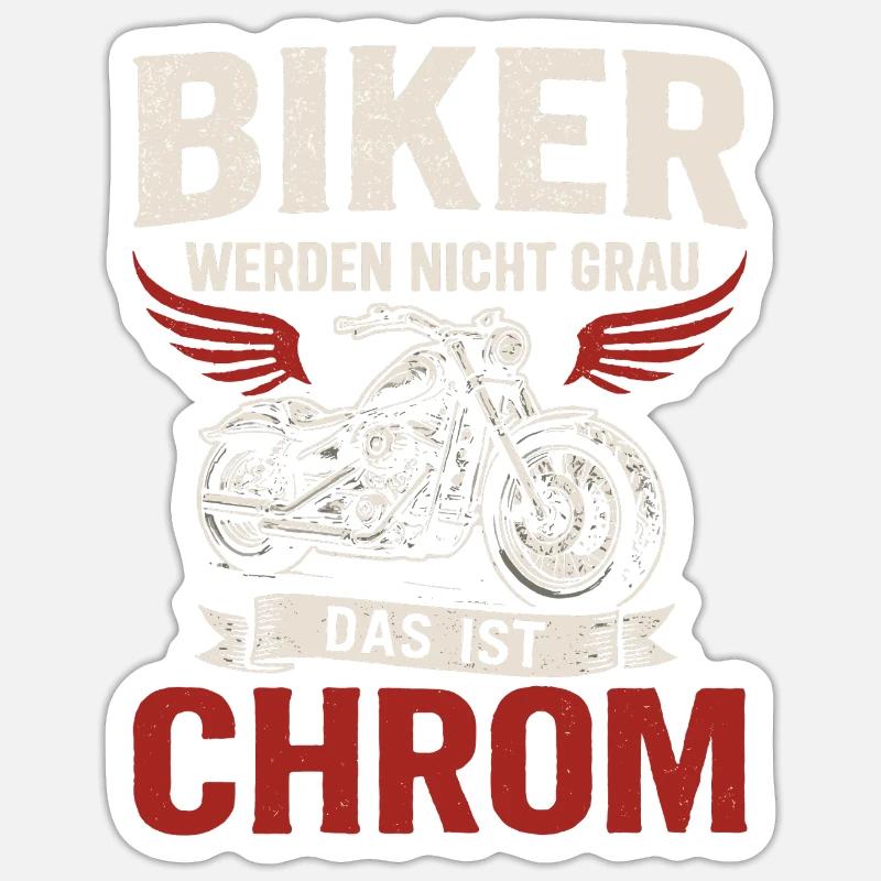 Biker Spruch – Das ist Chrom - Sticker Größe S (10 x 10 cm) - Mattweiß