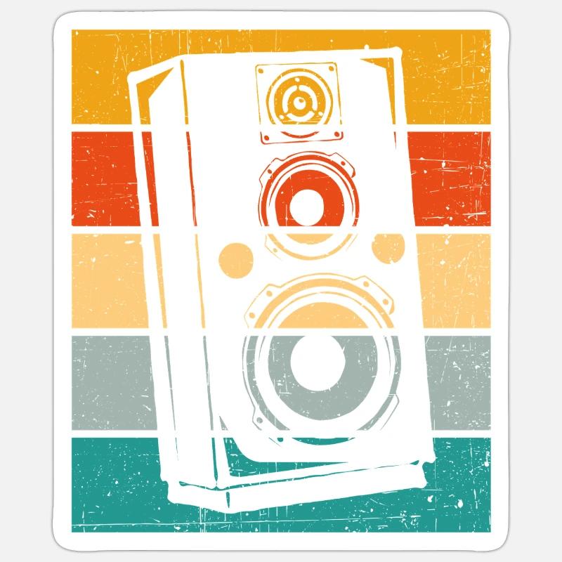 Speaker Retro - Sticker size S (10 x 10 cm) - white matte