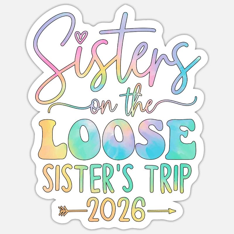 Conception du voyage des sœurs 2026 - Sticker taille S (10 x 10 cm) - blanc mat