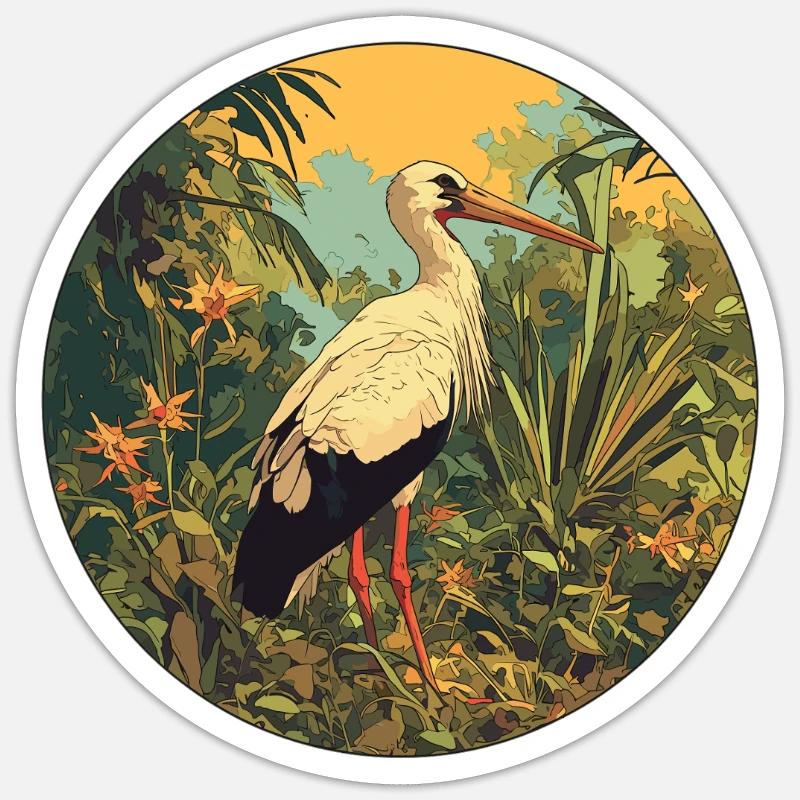 Cigognes Cigognes - Sticker taille S (10 x 10 cm) - blanc mat