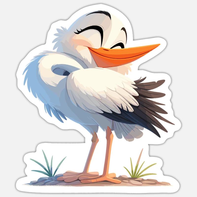 Storks Stork - Sticker size S (10 x 10 cm) - white matte