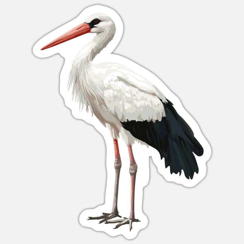 Cigognes Cigognes - Sticker taille S (10 x 10 cm) - blanc mat