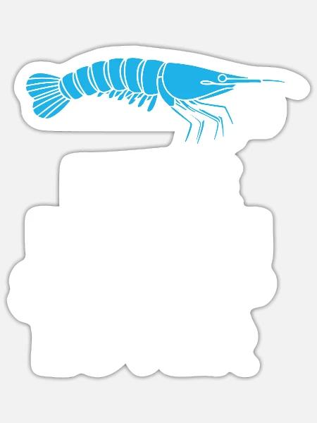 Blue Dream – Für Garnelen-Liebhaber - Sticker Größe S (10 x 10 cm) - Mattweiß