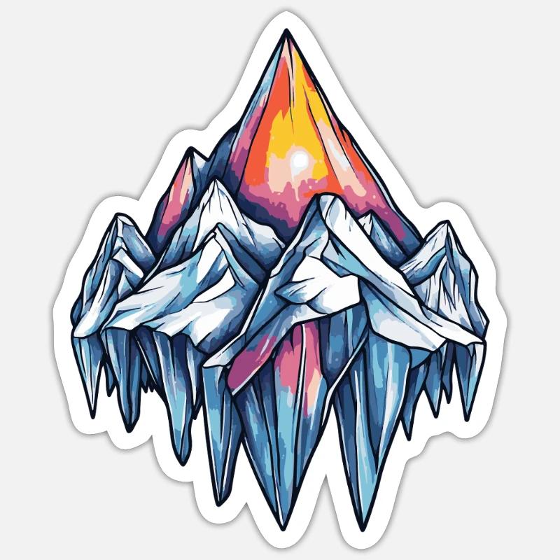Icon Mountains - Sticker size S (10 x 10 cm) - white matte