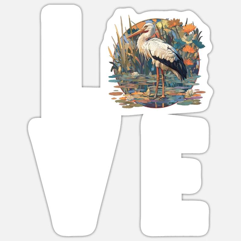 Cigognes Cigognes - Sticker taille S (10 x 10 cm) - blanc mat