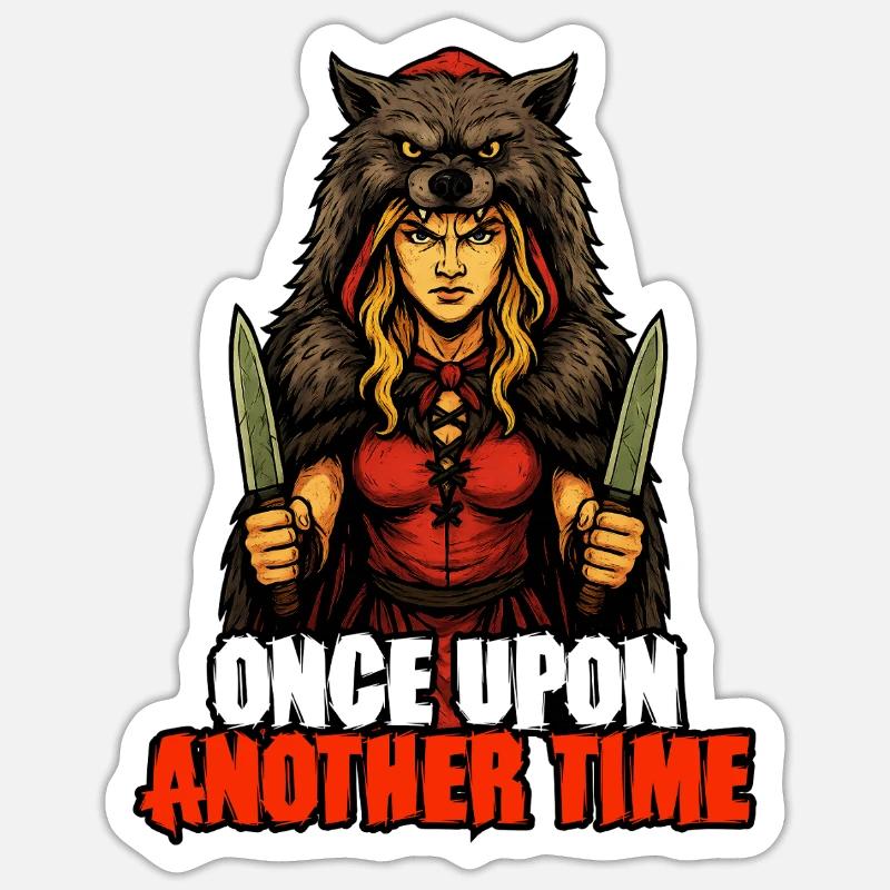 Es war einmal – Rotkäppchen – Humor Sticker Größe S (10 x 10 cm)