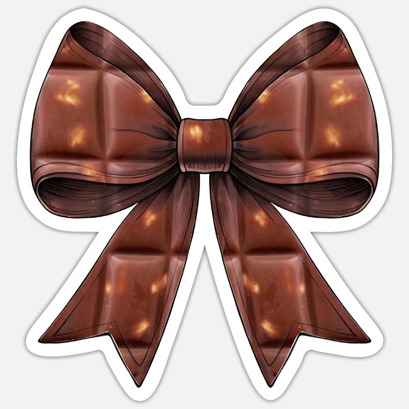 Coquette Bow Chocolate Candy Bar Pattern Sticker size S (10 x 10 cm)