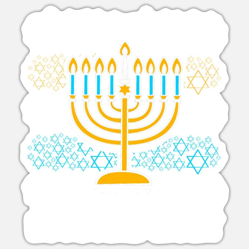Hanoukka Hanoukka Hanoucca Sticker taille S (10 x 10 cm)