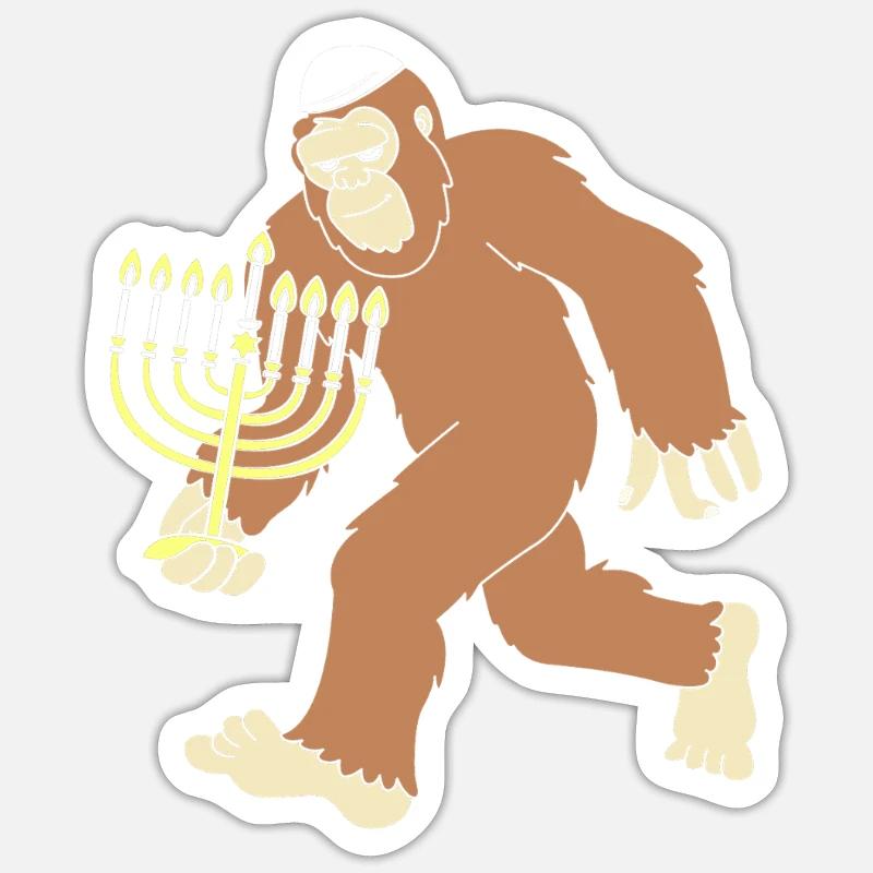 Hanoukka Hanoukka Hanoukka - Sticker taille S (10 x 10 cm) - blanc mat