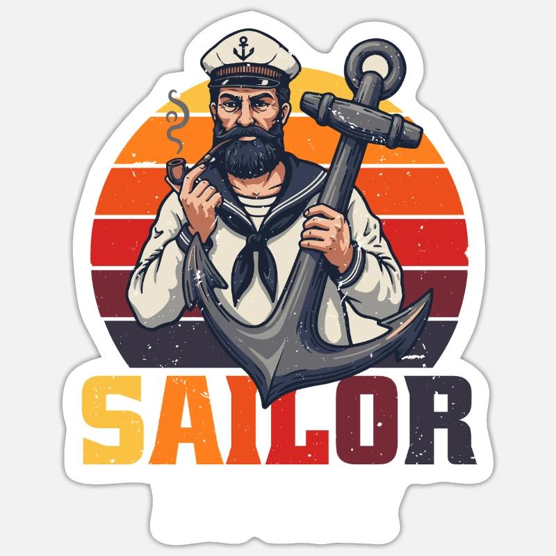 Deckhand Deckhand Deckhand Sailor Deckhand Sticker size S (10 x 10 cm)