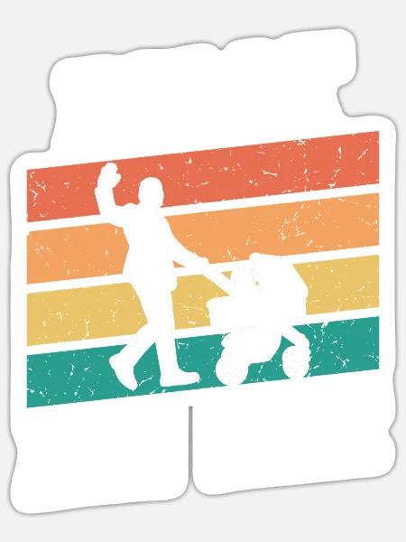 Werdender Vater ROLLT BEI MIR Lustiges - Sticker Größe S (10 x 10 cm) - Mattweiß