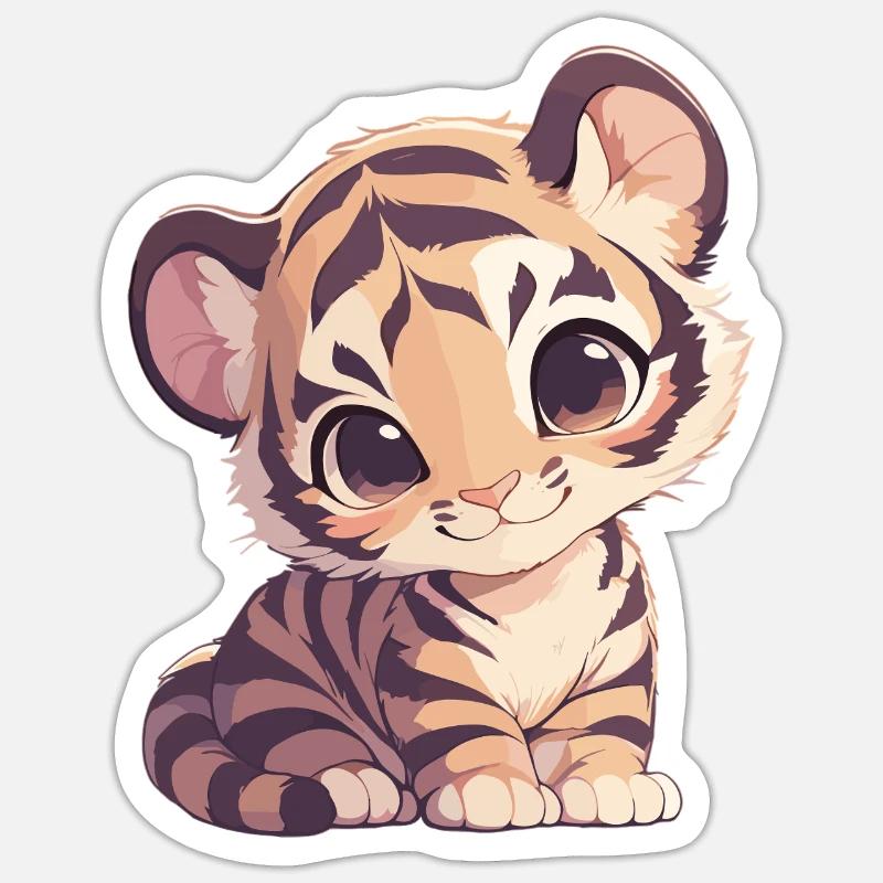 Sumatran tiger - Sticker size S (10 x 10 cm) - white matte