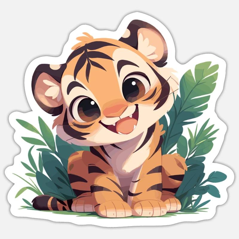 Sumatran tiger - Sticker size S (10 x 10 cm) - white matte
