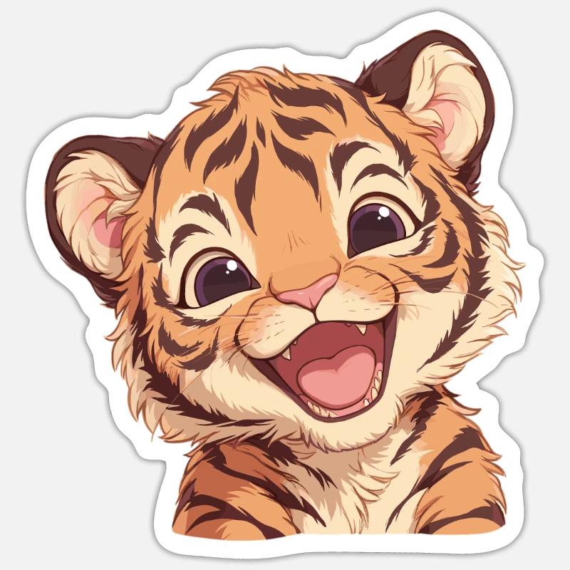 Sumatran tiger - Sticker size S (10 x 10 cm) - white matte