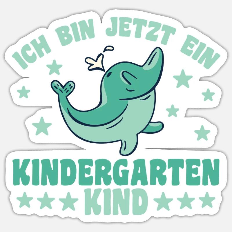 Kindergarten Delfin I'm now a - Sticker size S (10 x 10 cm) - white matte
