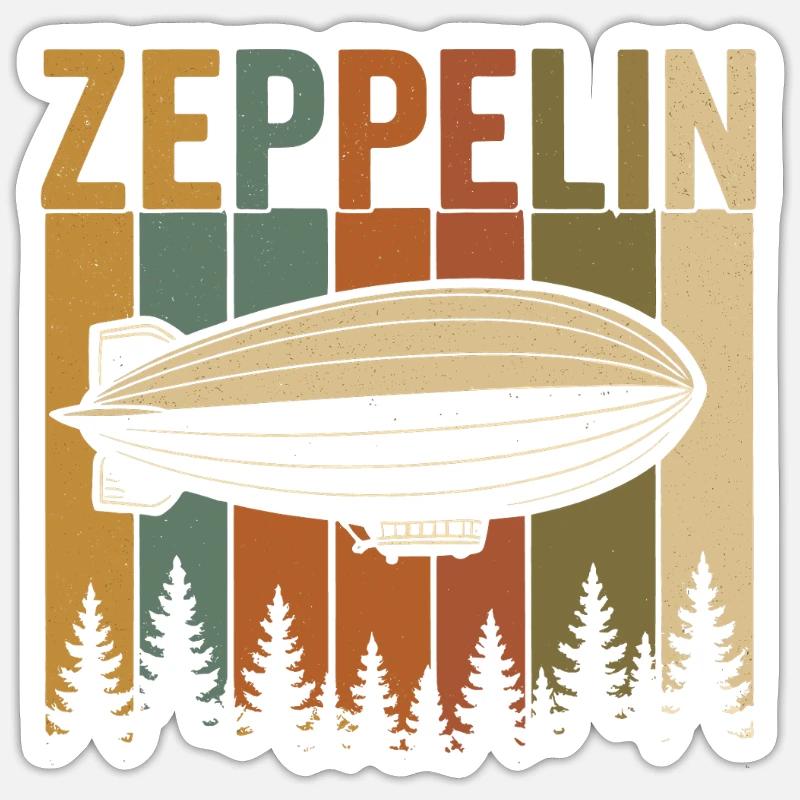 Zeppelin Retro Luftschiff Design - Sticker Größe S (10 x 10 cm) - Mattweiß