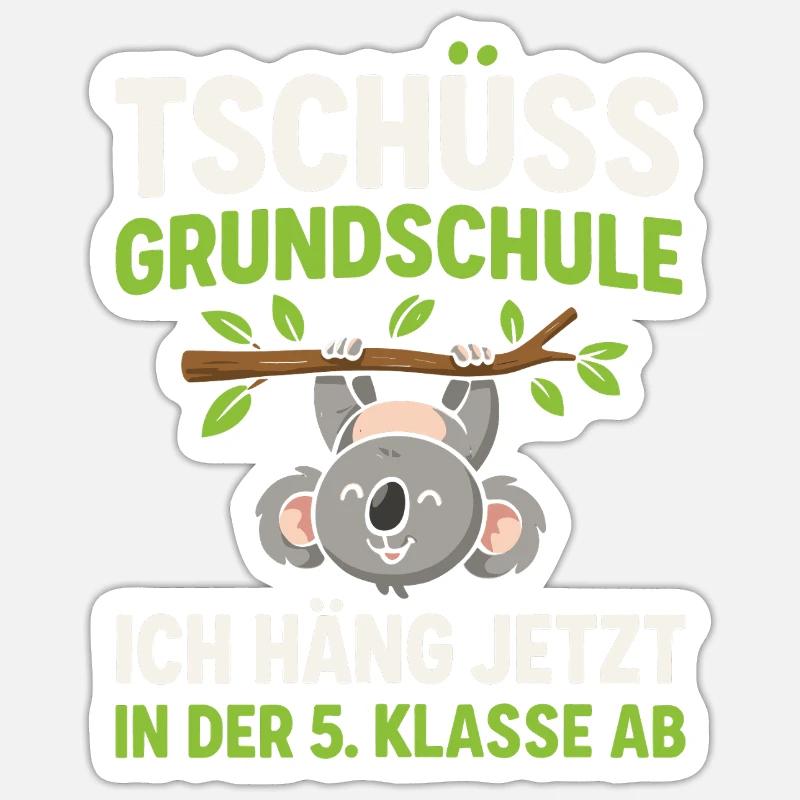 Goodbye Elementary School Koala 5th Grade Sticker size S (10 x 10 cm)