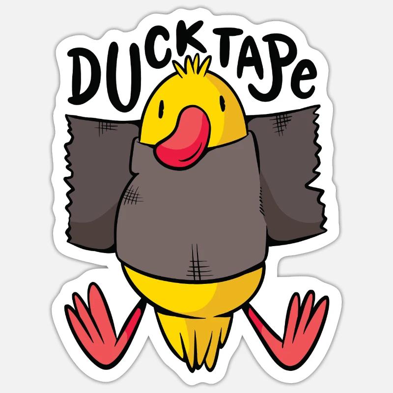 Duck Taping Comedy Character Design - Sticker size S (10 x 10 cm) - white matte
