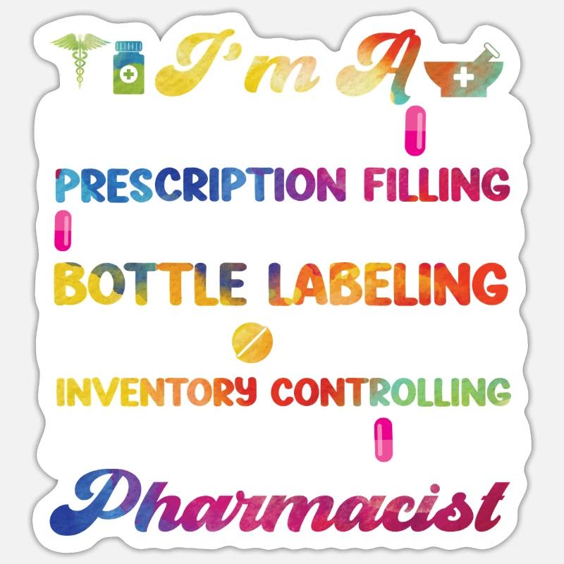 Pharmacy Tech Technician - Sticker size S (10 x 10 cm) - white matte