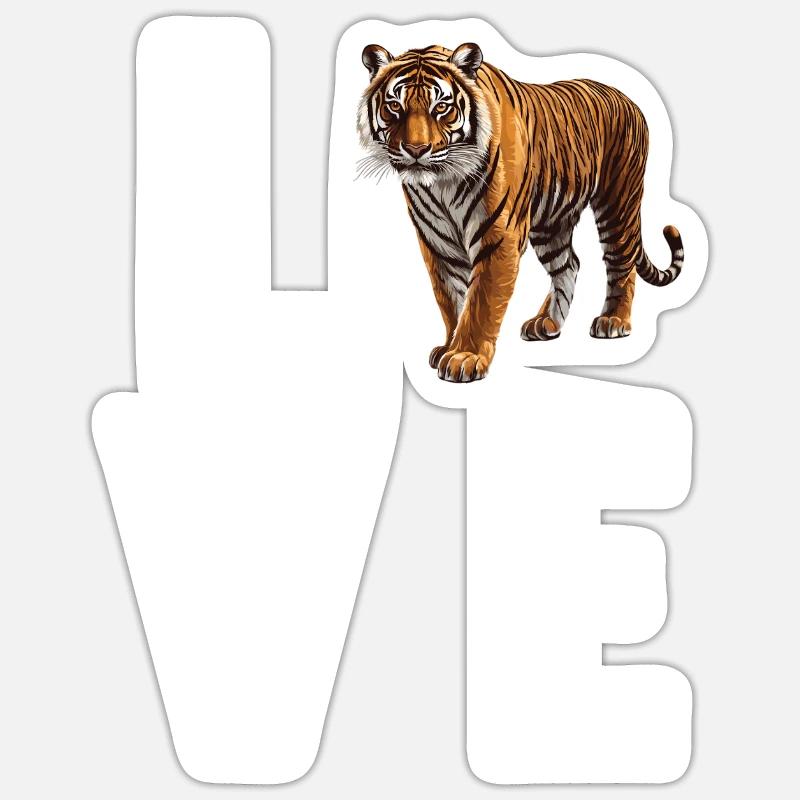 Sumatran tiger - Sticker size S (10 x 10 cm) - white matte