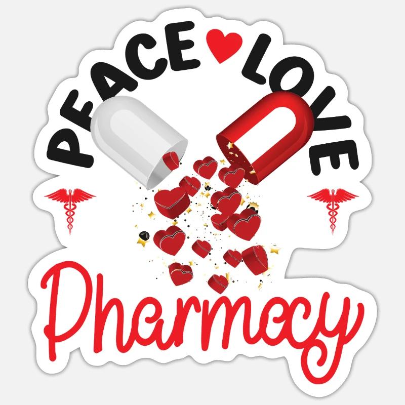 Pharmacy Tech Technician - Sticker size S (10 x 10 cm) - white matte