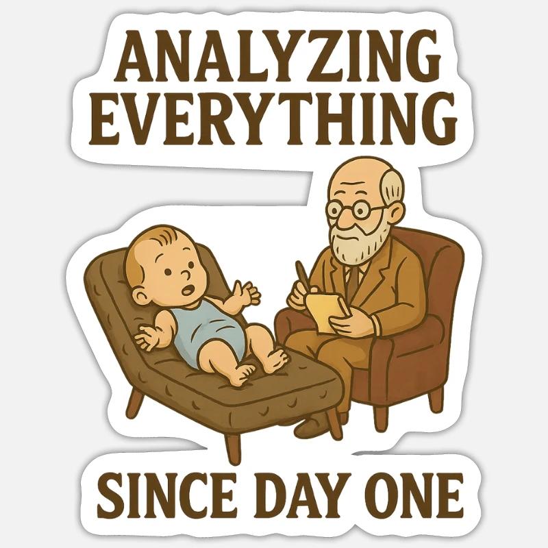 Analyzing everthing since day one - Sticker size S (10 x 10 cm) - white matte