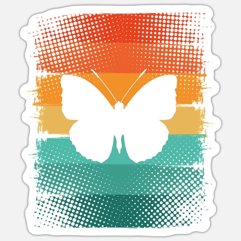 Papillon - Sticker taille S (10 x 10 cm) - blanc mat