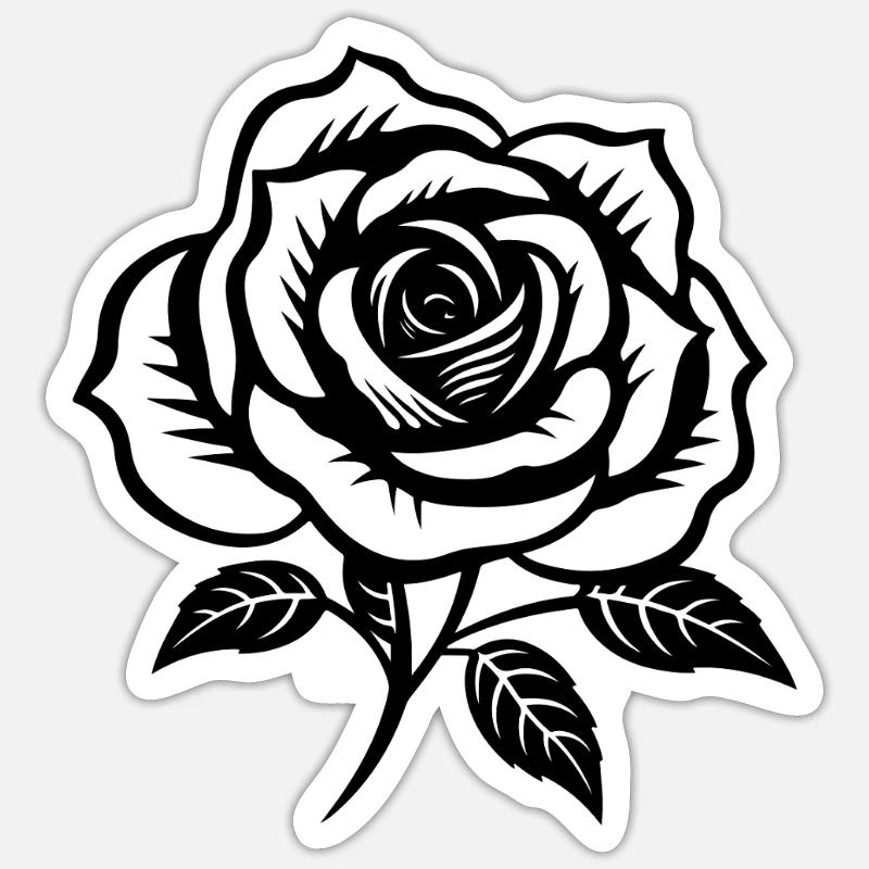 L’amour de la rose - Sticker taille S (10 x 10 cm) - blanc mat