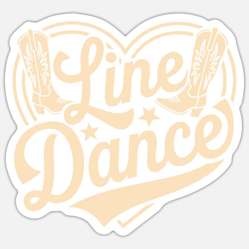 Line Dance - Sticker size S (10 x 10 cm) - white matte