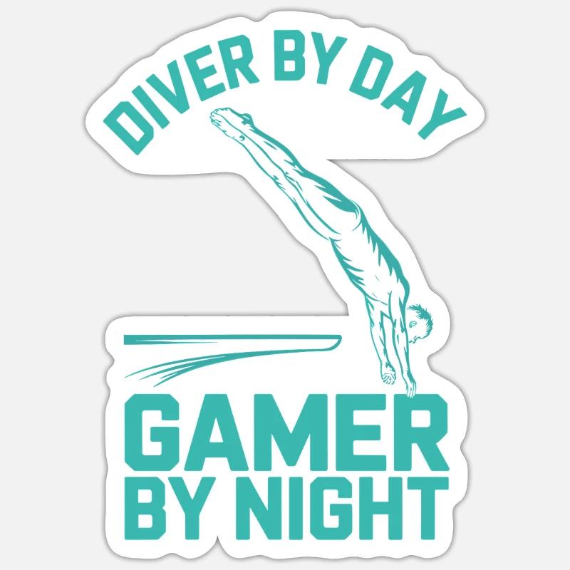 Diving diving board - Sticker size S (10 x 10 cm) - white matte