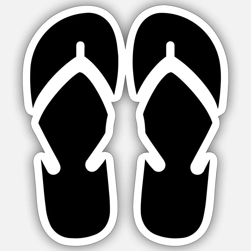 Flip flops - Sticker size S (10 x 10 cm) - white matte