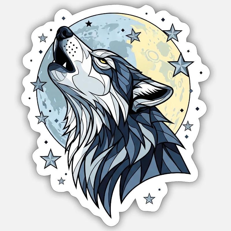 Wolf - Sticker size S (10 x 10 cm) - white matte
