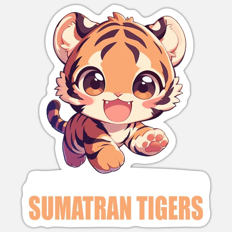 Sumatran tiger - Sticker size S (10 x 10 cm) - white matte