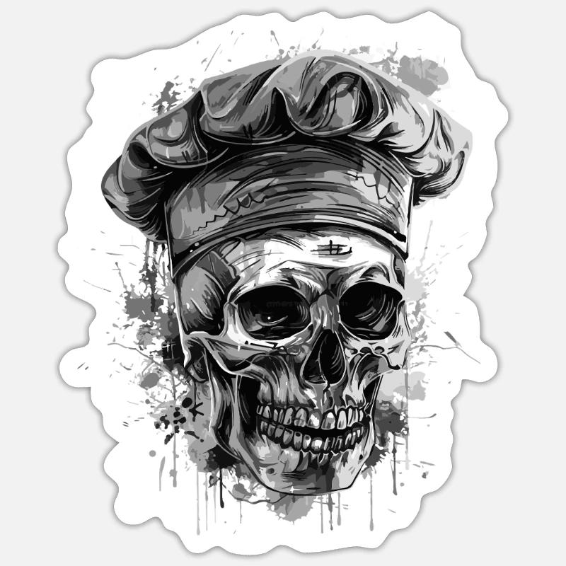Chef Chef Skull Sticker size S (10 x 10 cm)