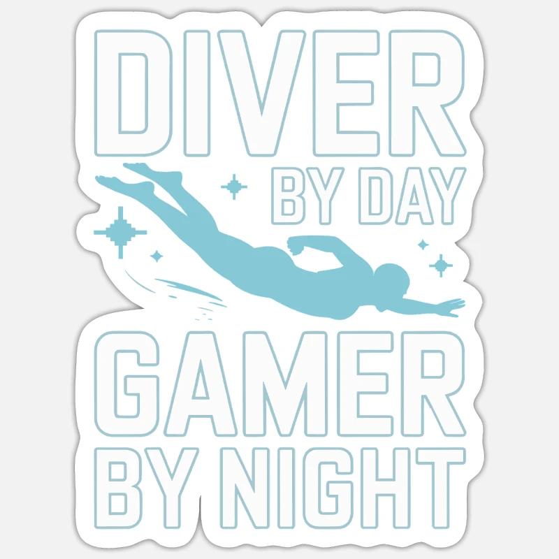 Diving diving board - Sticker size S (10 x 10 cm) - white matte
