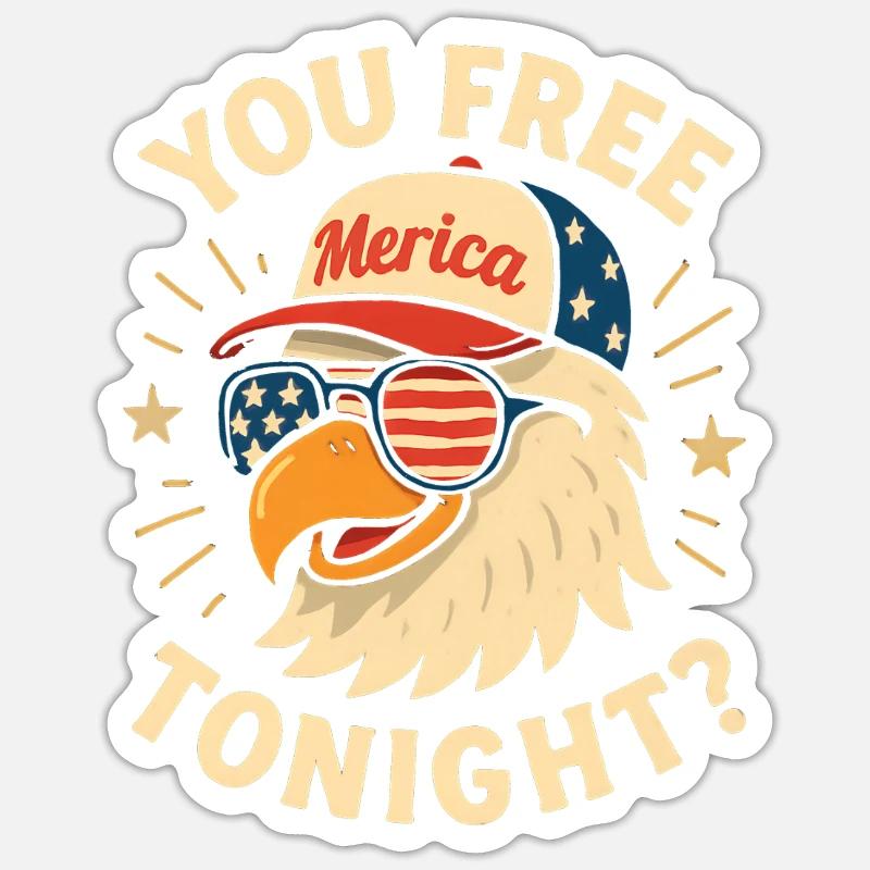 Tu es libre ce soir, Eagle, 4 juillet Sticker taille S (10 x 10 cm)