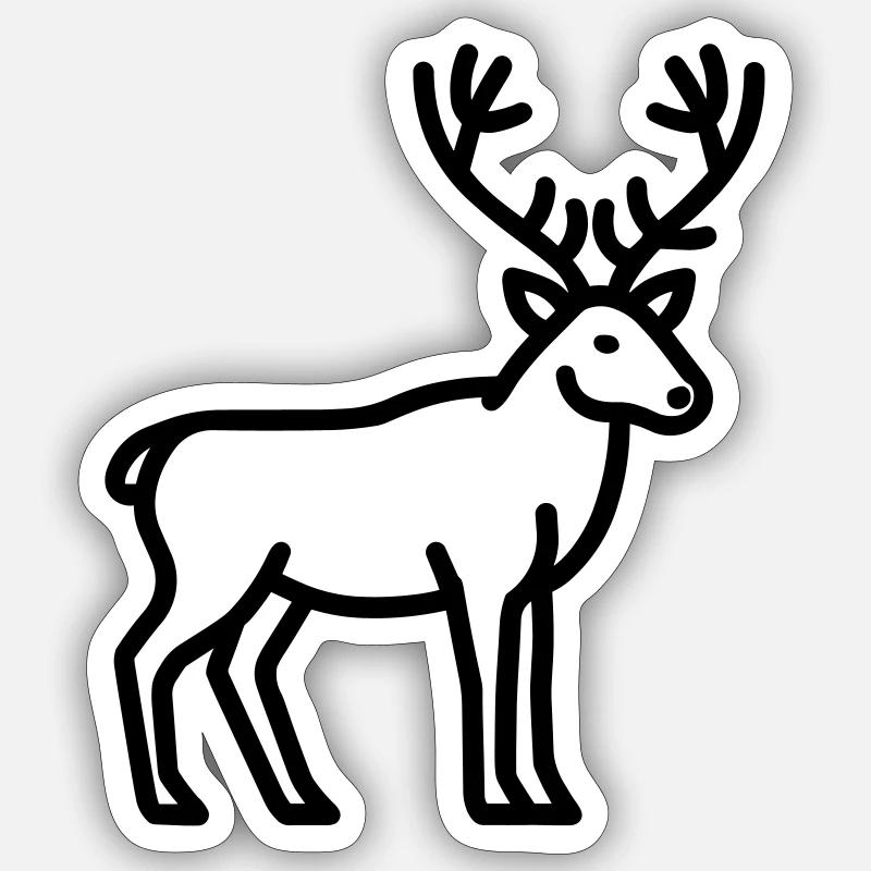 caribou - Sticker size S (10 x 10 cm) - white matte