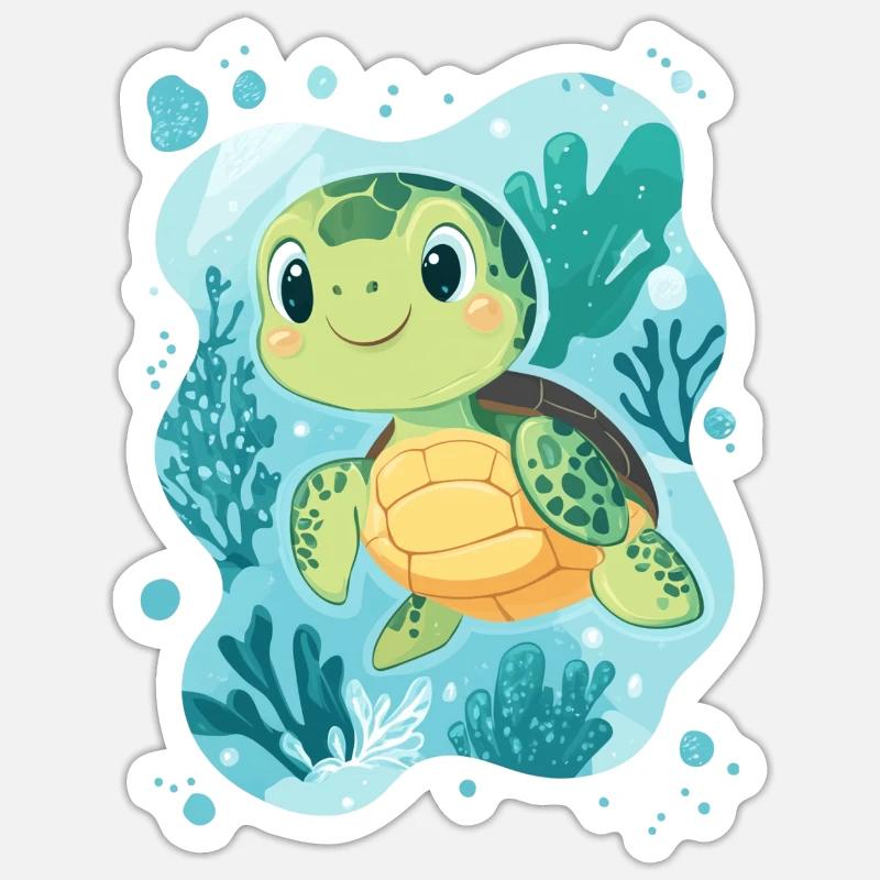 Turtle - Sticker size S (10 x 10 cm) - white matte
