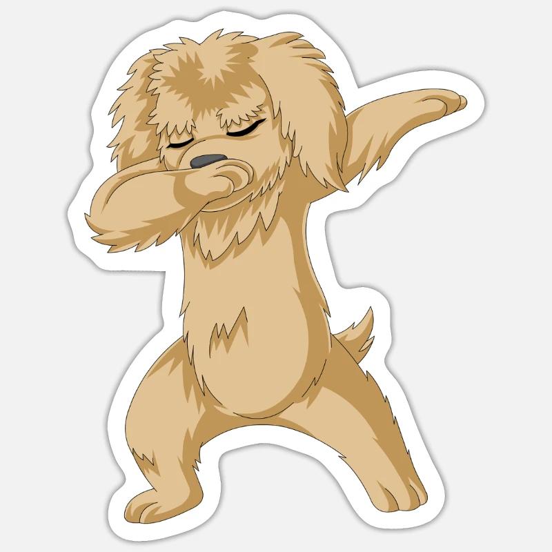 Griffonnage doré - Sticker taille S (10 x 10 cm) - blanc mat