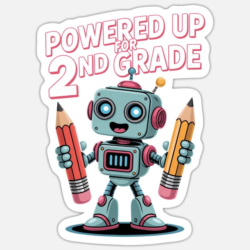 Alimenté pour l’école de robot de 2e année Sticker taille S (10 x 10 cm)