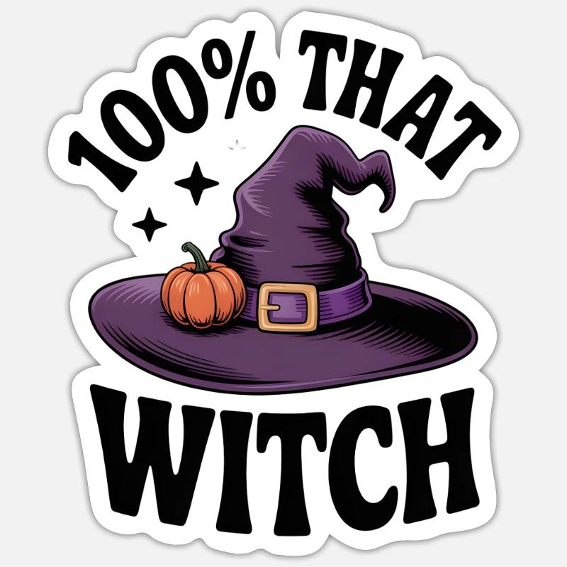100% That Witch - Sticker size S (10 x 10 cm) - white matte